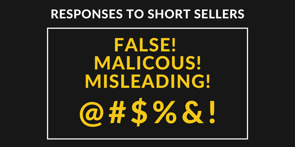 The most peculiar responses to short sellers